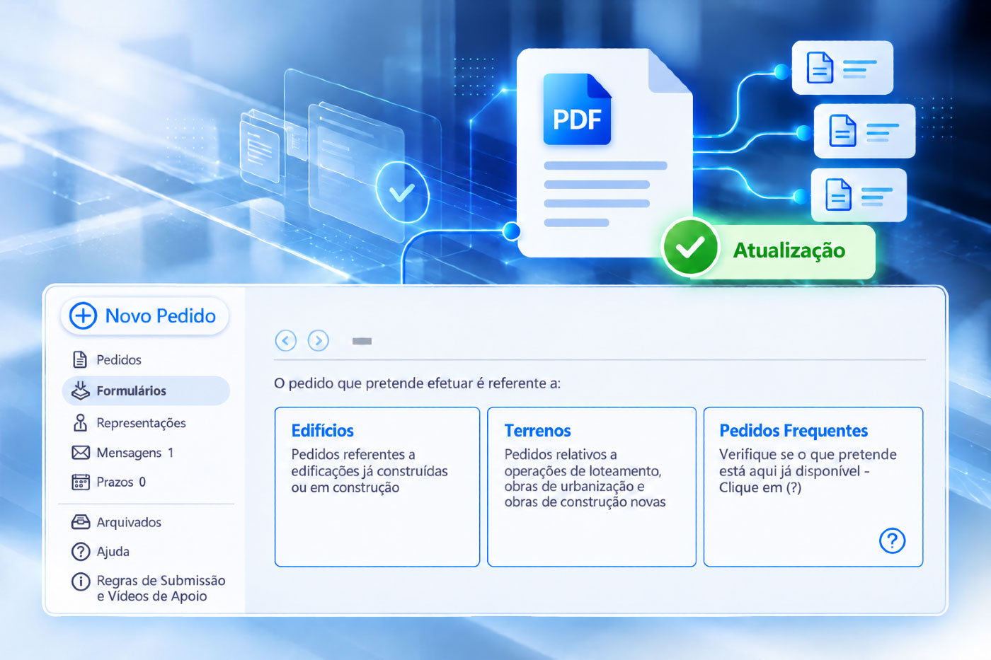 A legislação mudou. O ePaper deu resposta. Formulário único e dinâmico em PDF, disponível nos municípios que utilizam o ePaper.
