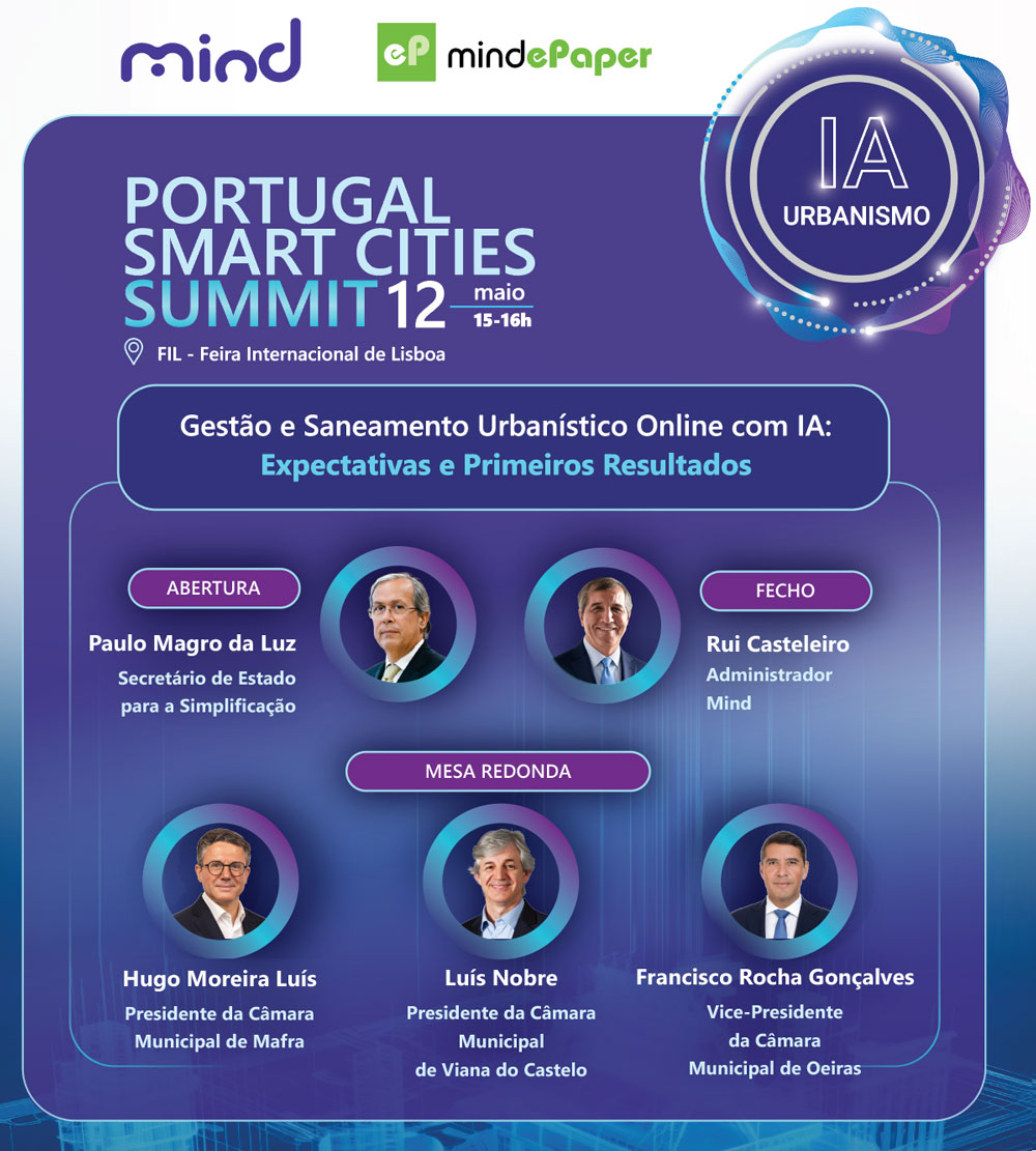 Gestão e Saneamento Urbanístico Online com IA · Portugal Smart Cities Summit · FIL · 12 de maio · 15h